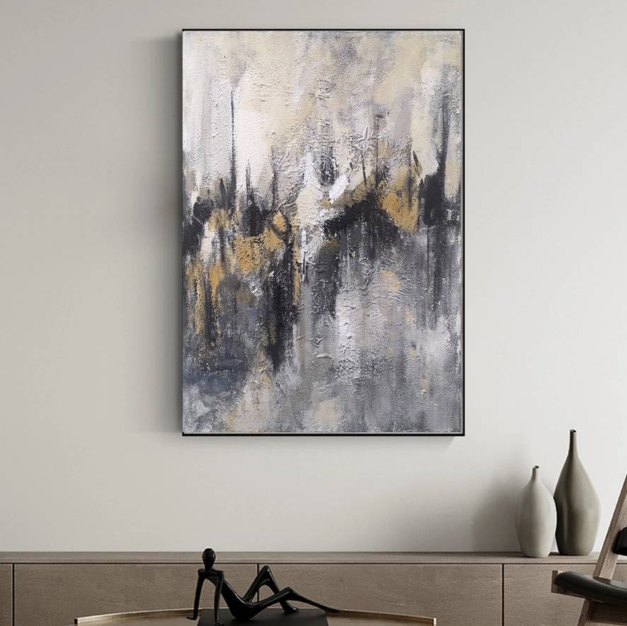 Contemporary Original Leaf Abstract Canvas Wall Art SN4EC